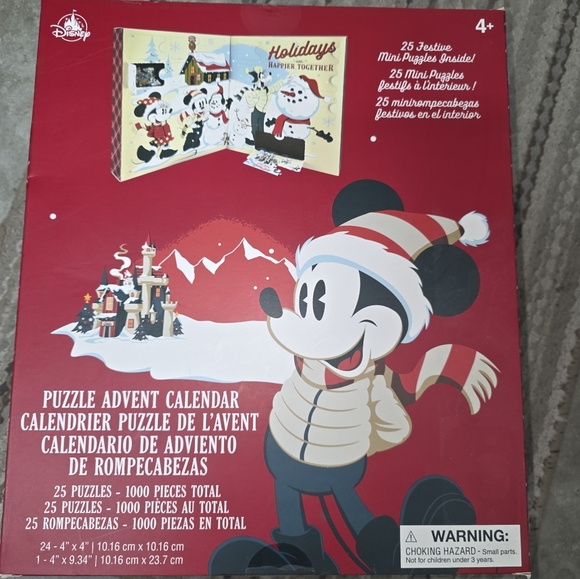 Disney Other - Disney Festive Mickey Mouse Puzzle Advent Calendar - NEW
